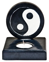 Wholesale Black Soapstone Yin Yang Candle Burner 4"x4"x4.5"