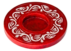 Wholesale Red Soapstone Candle Burner 4"D