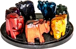 Wholesale 7 Chakra Soapstone Elephant Circle Incense Burner 4"D