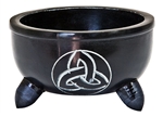 Wholesale Black Soapstone Triquetra Charcoal Burners 4"D, 2.25"H