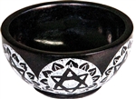 Wholesale Black Soapstone 7 Chakra Charcoal Burner 4"D, 2.25"H