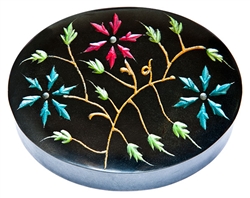 Wholesale Floral Black Soapstone Box 3"x4"