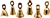 Wholesale Brass Bells Assorted 2"H (Set of 6)