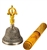 Wholesale Tibetan Altar Bell - Nickel & Gold 5"H