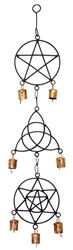 Wholesale Pentacle, Triquetra & 6 point Star with Pentacle Windchime 24"H
