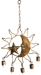 Wholesale Sun, Moon & Star Windchime 12"H