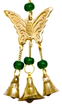 Wholesale Brass Wind Chime With Beads - Butterfly 9"L