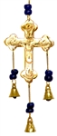 Wholesale Brass Wind Chime With Beads - Cross 9"L