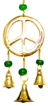 Wholesale Brass Wind Chime With Beads - Peace 9"L