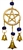 Wholesale Brass Wind Chime With Beads - Pentacle 9"L