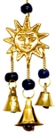 Wholesale Brass Wind Chime With Beads - Sun 9"L