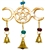 Wholesale Brass Wind Chime With Beads - Triple Moon 9"L