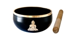 Wholesale Buddha Brass Tibetan Singing Bowl - Black  4"D