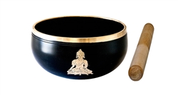 Wholesale Buddha Brass Tibetan Singing Bowl - Black  4"D