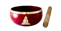 Wholesale Buddha Brass Tibetan Singing Bowl - Red  4"D