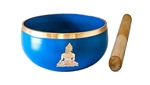 Wholesale Buddha Brass Tibetan Singing Bowl - Blue  4"D