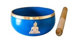 Wholesale Buddha Brass Tibetan Singing Bowl - Blue  4"D