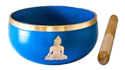 Wholesale Buddha Brass Tibetan Singing Bowl - Blue  5"D