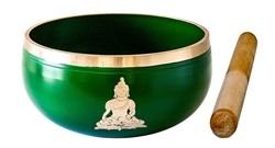 Wholesale Buddha Brass Tibetan Singing Bowl - Green  5"D