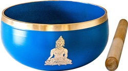 Wholesale Buddha Brass Tibetan Singing Bowl - Blue  6"D