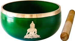 Wholesale Buddha Brass Tibetan Singing Bowl - Green  6"D