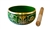 Wholesale 8 Lucky Symbols Brass Tibetan Singing Bowl - Green 4"D