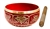 Wholesale 8 Lucky Symbols Brass Tibetan Singing Bowl - Red 5"D