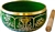 Wholesale 8 Lucky Symbols Brass Tibetan Singing Bowl - Green 6"D