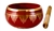 Wholesale Flower of Life Brass Tibetan Singing Bowl - Red 5"D