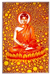 Wholesale Buddha Tapestry 69"x108" (Red-Orange)