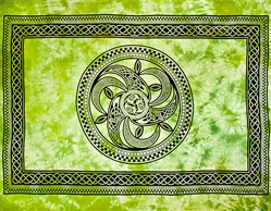 Wholesale Celtic Chakra Tapestry 69"x108" (Green)