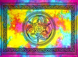 Wholesale Celtic Chakra Tapestry 69"x108" (Tiedye)