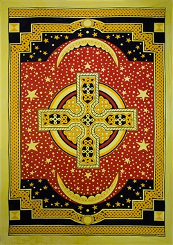 Wholesale Celtic Cross Tapestry 72"x 105" (Yellow)