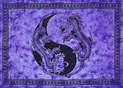 Wholesale Yin-Yang Dragon Tapestry 72"x 108" (Purple)