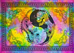 Wholesale Yin Yang Dragon Tapestry 69" x 108" (Tiedye)