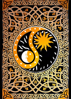 Wholesale Yin Yang Sun & Moon Tapestry 72"x 108" (Yellow)