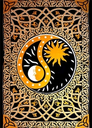 Wholesale Yin Yang Sun & Moon Tapestry 72"x 108" (Orange)