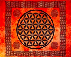 Wholesale Flower of Life Tapestry 72"x108" (Red)