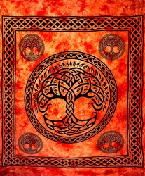 Wholesale Tree of Life Tapestry 72"x108" (Red)