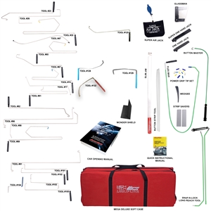 Our most complete locksmith set available, the Super Pro includes every accessory tool and enough long reach tools to concur any vehicle. The perfect set for the professional who wants to make sure all of the bases are covered when arriving on scene.