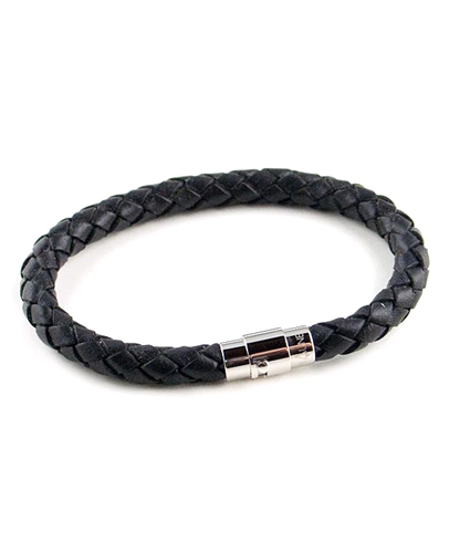 Black Woven Leather Bracelet