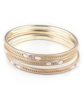 Set of Three Gold Bangles by Farfallina