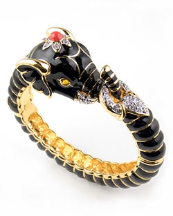 Black Elephant Cuff Bracelet by Kenneth Jay Lane