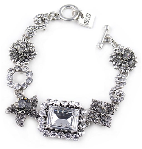 Otazu Silver Chain Bracelet with Swarovski Crystals