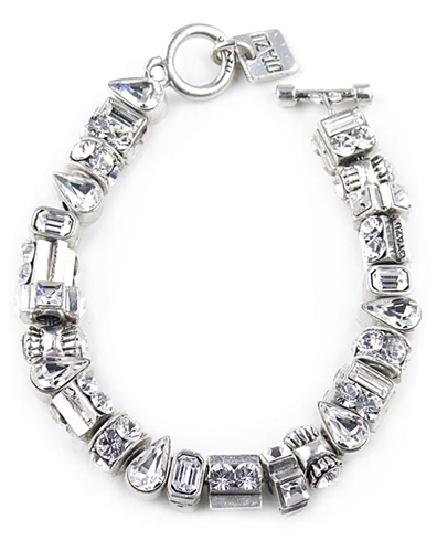 Otazu Silver Beads Bracelet with Swarovski Crystals