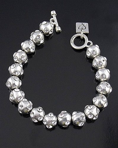 Otazu Silver Beads Bracelet with Crystals