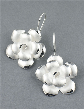 Sterling Silver Drop Flower Earrings by Chou - Exclusive