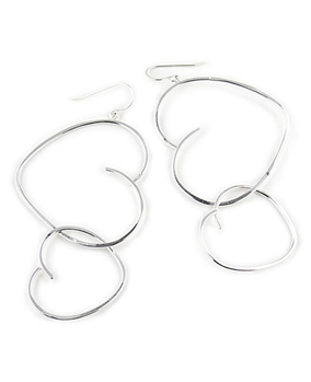 Large Silver Heart Hoop Earrings by Eloise Fiorentino