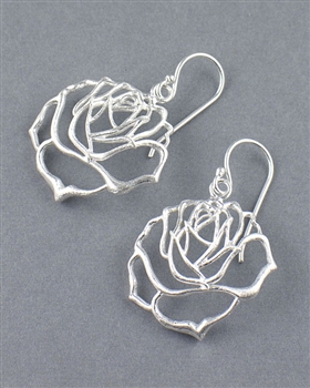 Sterling Silver Flower Drop Earrings by Lab33