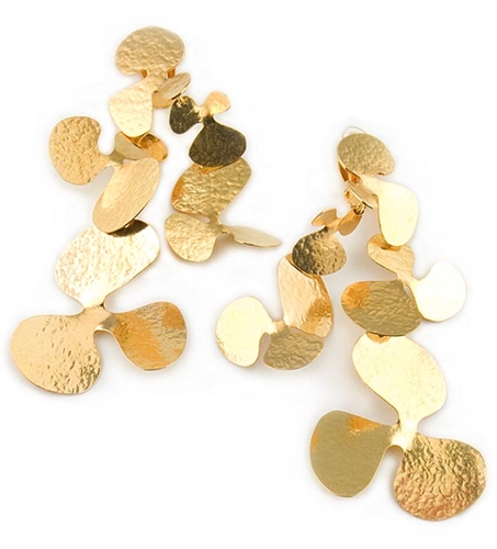 Gold Clip Earrings by Herve Van Der Staeten - EXCLUSIVE